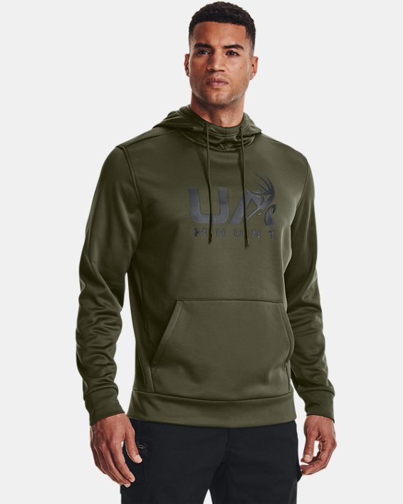 Men's Armour Fleece® Hunt Logo Hoodie, Green, pdpMainDesktop image number 0